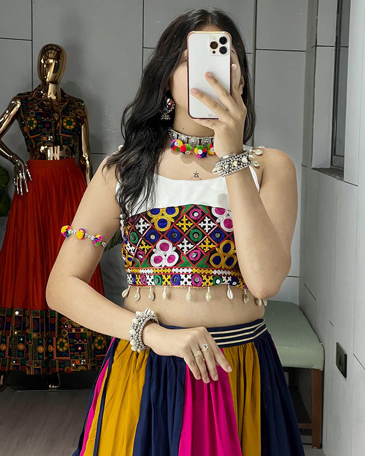 Multi Color Pure Rayon Cotton Navratri Lehenga Choli