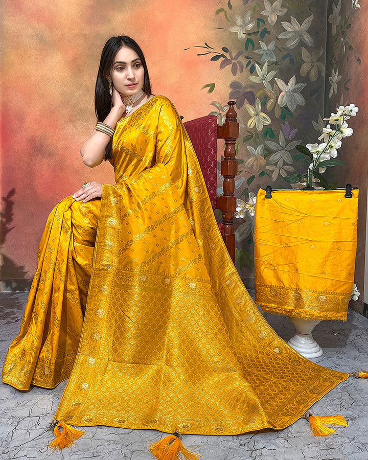 Mustard Color Viscose Dolla Silk Saree