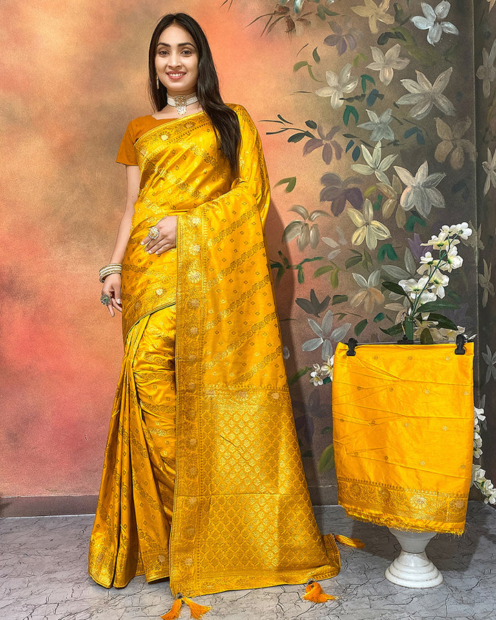 Mustard Color Viscose Dolla Silk Saree