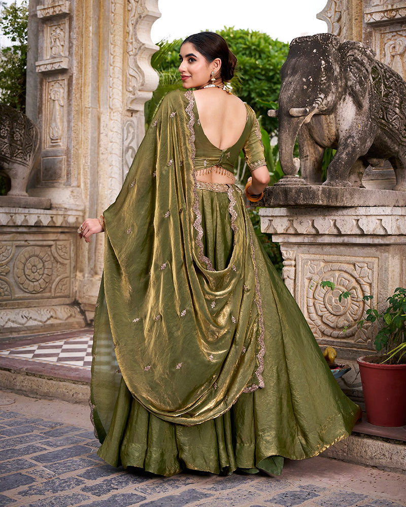 Mehndi Color Fendi Pastel Lehenga Choli