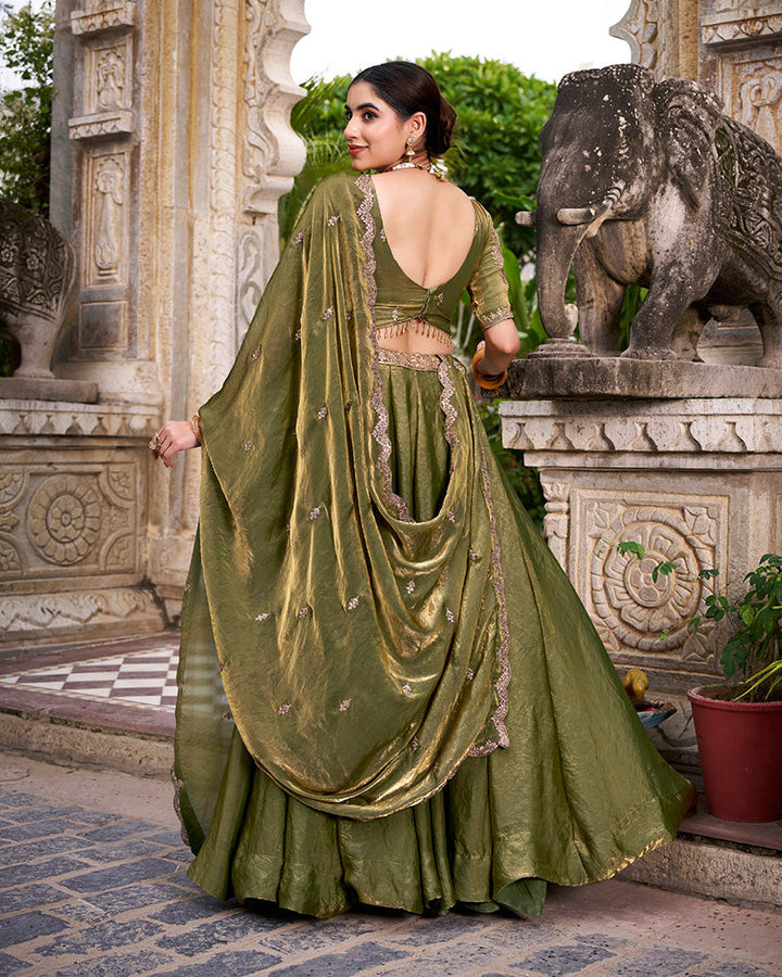 Mehndi Color Fendi Pastel Lehenga Choli