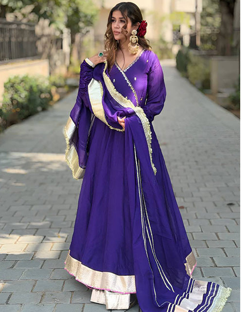 Purple Color Sequence Embroidered Blooming Anarkali Suit