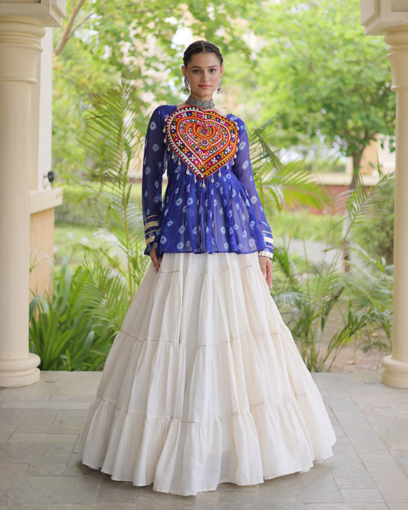 Six Color Bandhani Printed Navratri Top