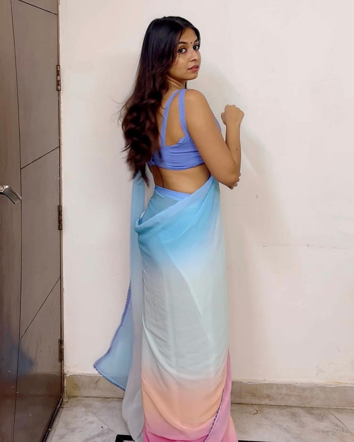 Muskan Tiwary in Alia Bhatt Inspired Pre Drapped Saree