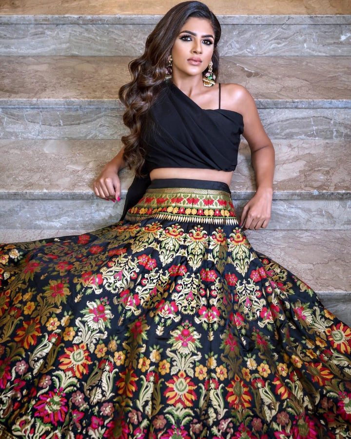 Heavy Designer Banarasi Silk Full Stitched Lehenga Choli
