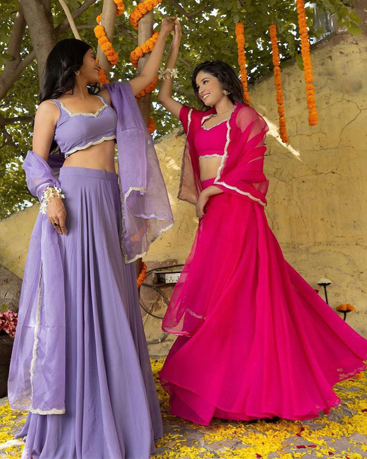 Full Flair Full Stitched Designer Georgette Lehenga Choli