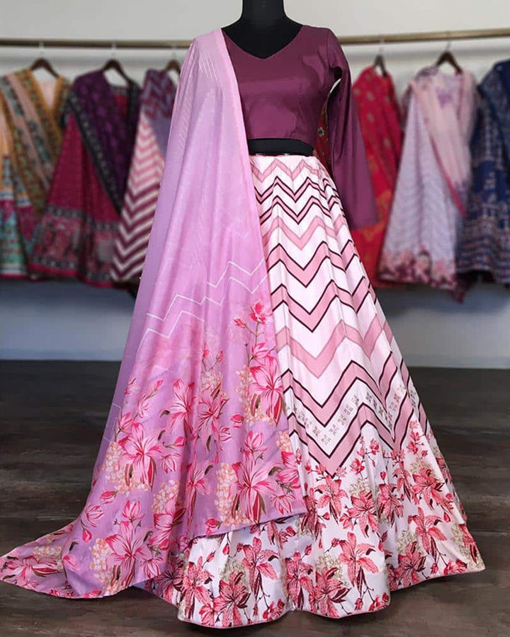 Baby Pink Vaishali Silk Designer Lehenga Choli