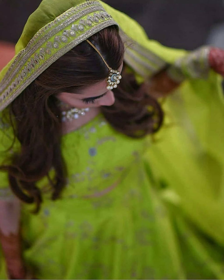 Neon Alia Bhatt Bridal Lehenga Choli