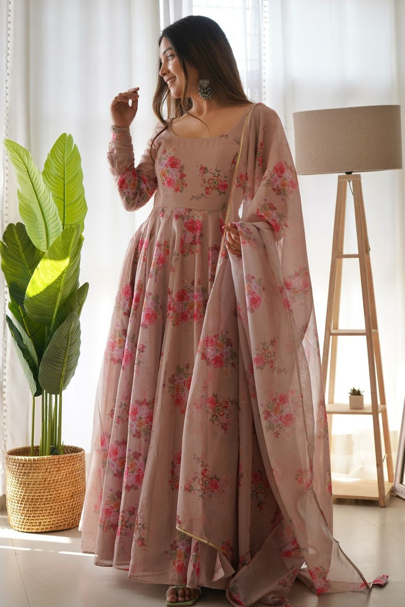 Buy Kedar Nath Women's Taffeta Silk Malti Long Anarkali Gown (Semi  Stitched) Long Anarkali Gown 2021 (Dark Blue) at Amazon.in
