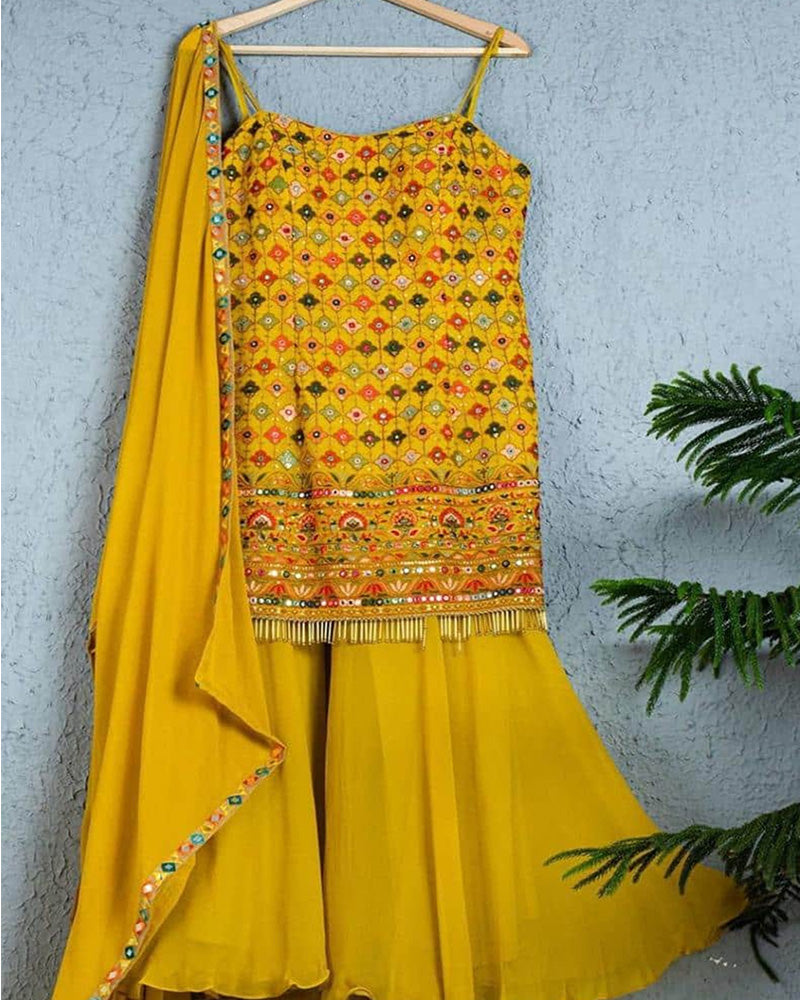 Haldi Yellow Special Designer Sharara