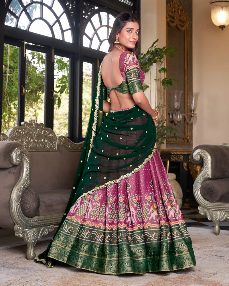 Pink Color Kanchipuram Half Saree