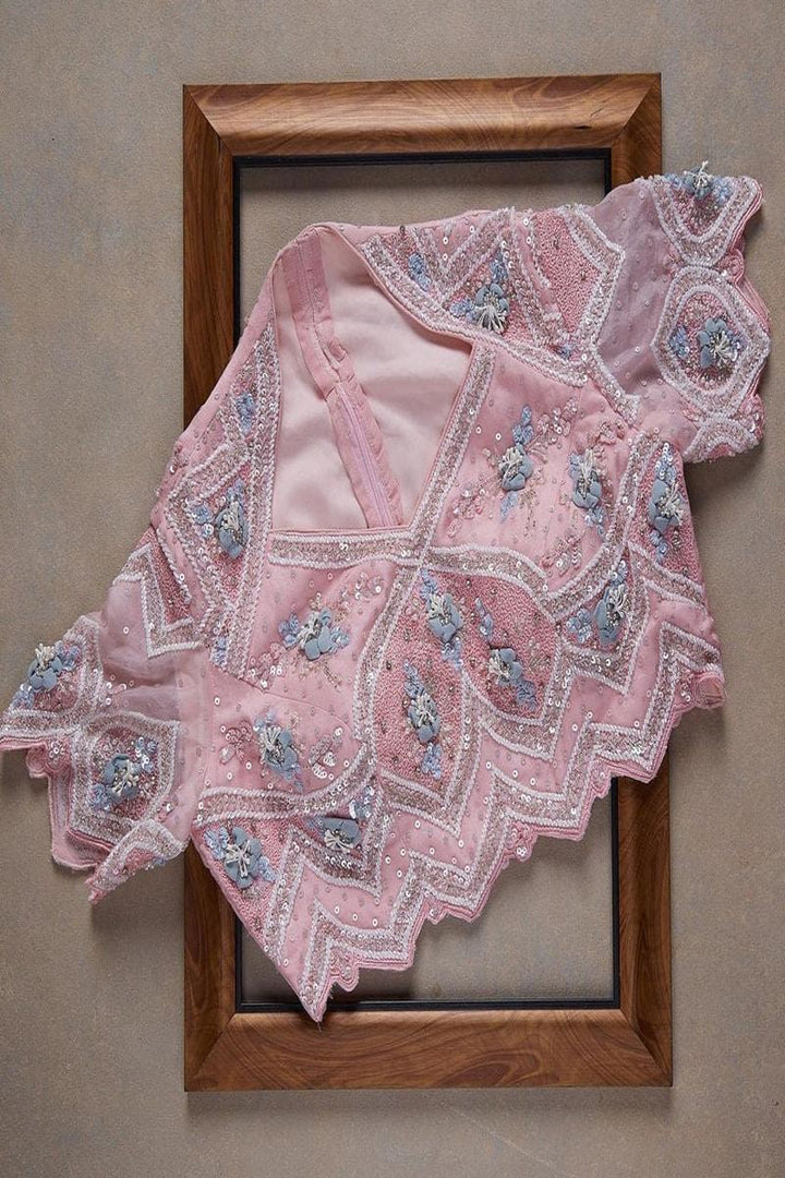 Pink Amazing Resham Zari Sequins Organza Saree