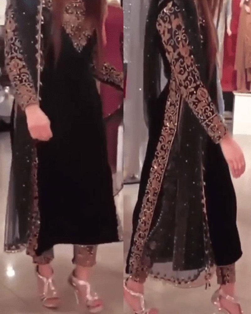 Pakistani Black velvet Salwar Suit