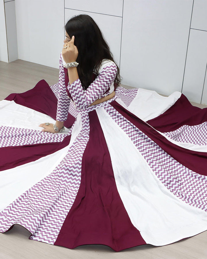 White Wine Color Pure Rayon Cotton Navratri Lehenga Choli