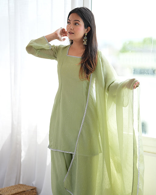 Pista Color Crunchy Silk Farshi Suit