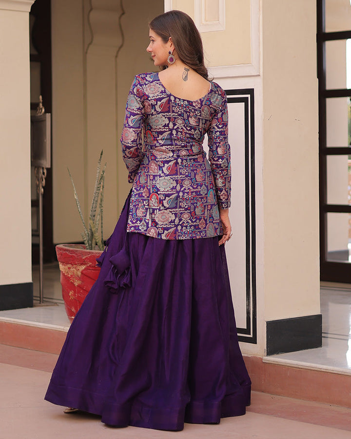 Purple Color Western Style Shimmer Lehenga Choli