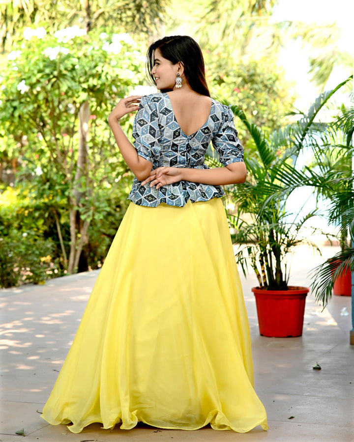 Yellow Color Designer Tebby Silk Lehenga Choli