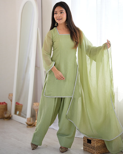 Pista Color Crunchy Silk Farshi Suit