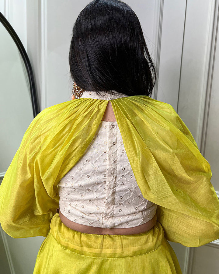 Rajwadi Chanderi silk lehenga Choli with Detachable Sleeve