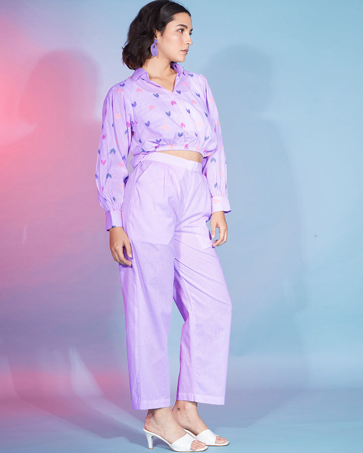 Lavender Color Cotton Co-Ord Set