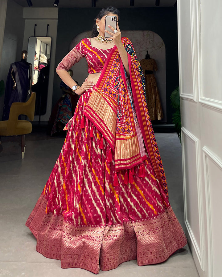 Rani Pink Color Viscose Dola Silk Lehenga Choli