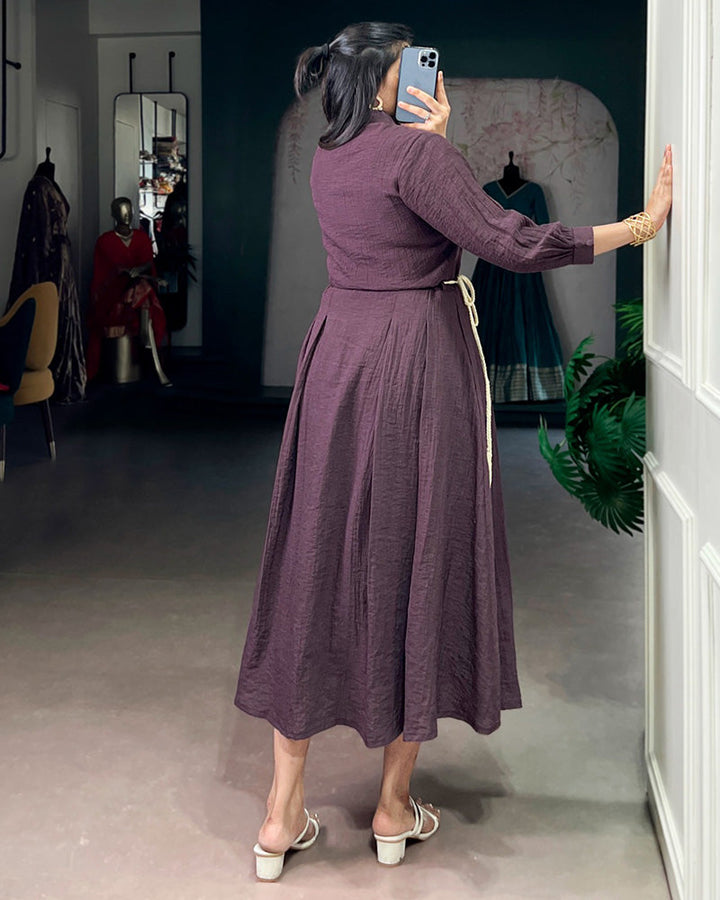 Dusty Mauve Color Crackel Tunic