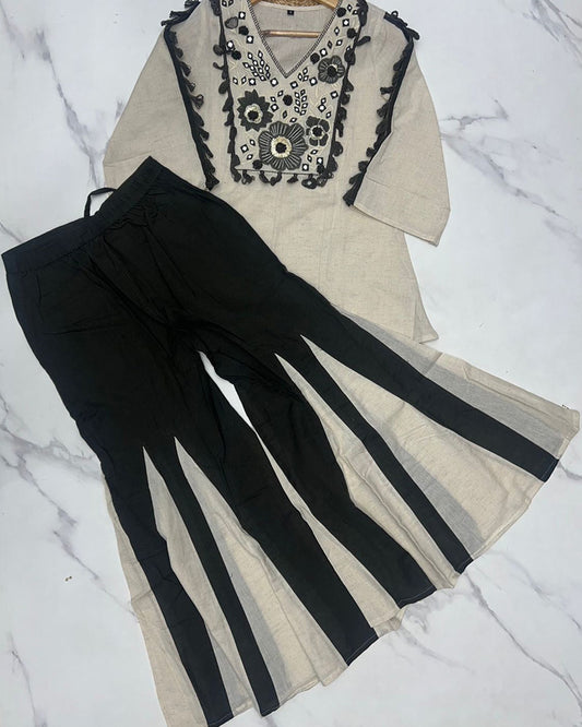 Off-White Color Khadi Cotton Co-Ord Set