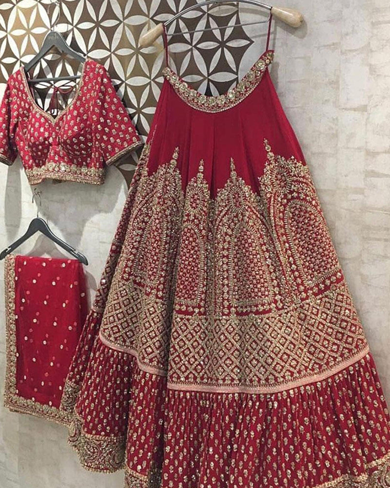 Red Designer Bridal Lehenga Choli