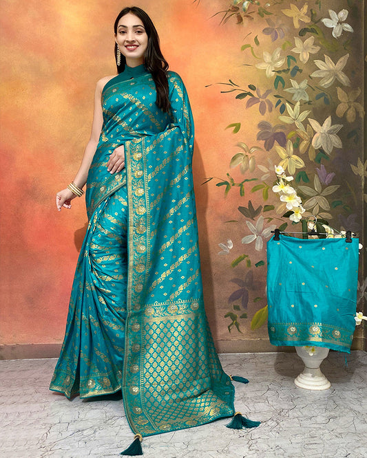 Rama Color Viscose Dolla Silk Saree