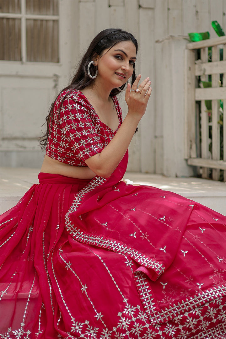 Pink Color Faux Blooming With Heavy Sequence Work Lehenga Choli