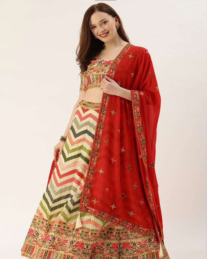 Multi color Georgette Designer Lehenga Choli