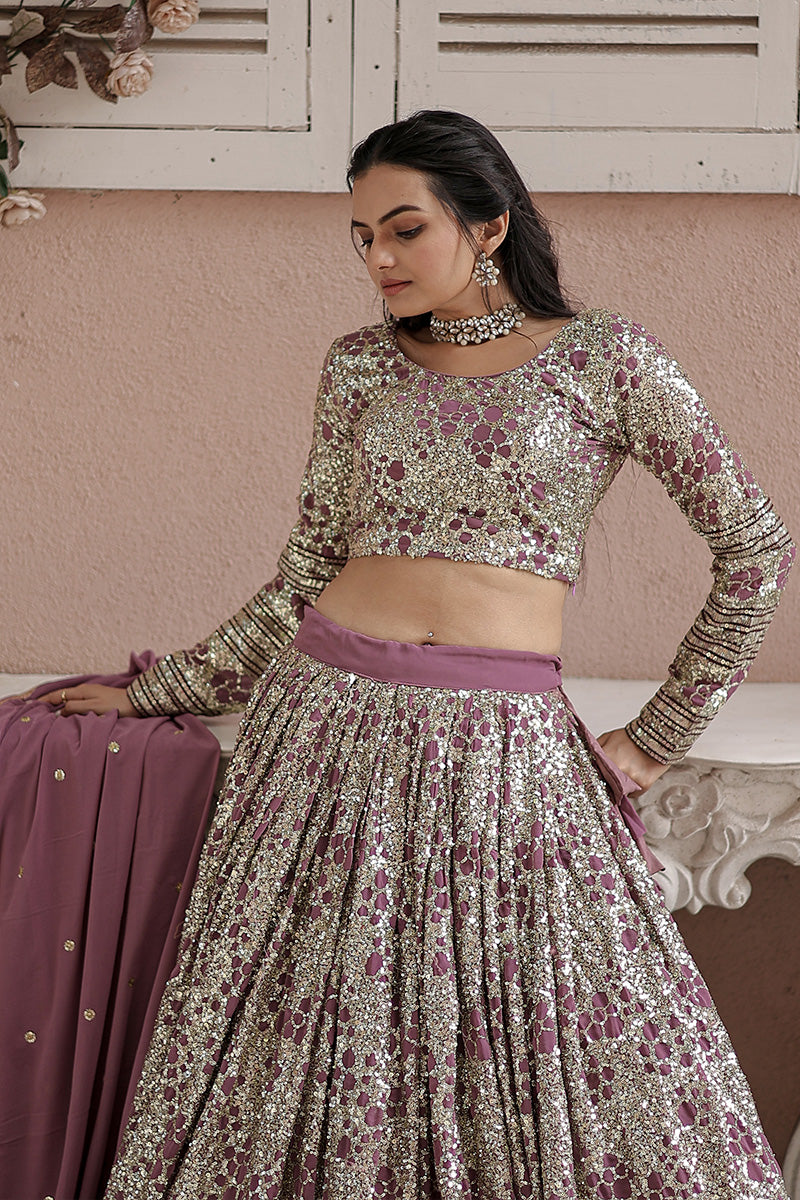 Heavy Designer Onion Color Georgette Embroidery Lehenga Choli