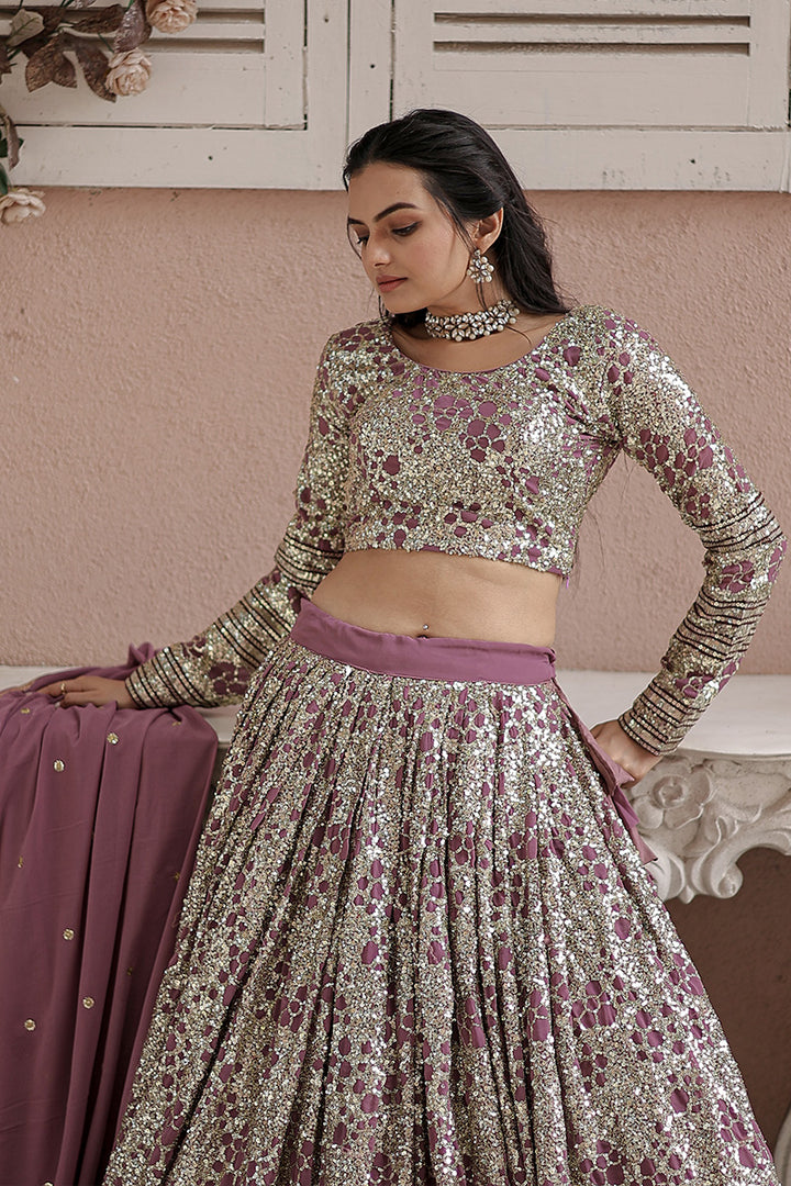 Heavy Designer Onion Color Georgette Embroidery Lehenga Choli