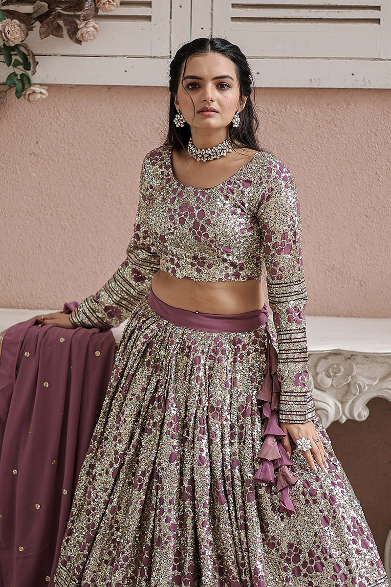 Heavy Designer Onion Color Georgette Embroidery Lehenga Choli