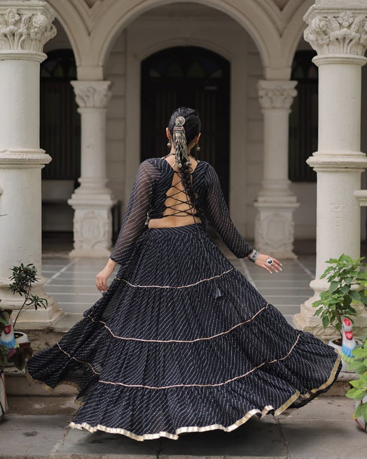 Navratri Special Black Color Soft Georgette Lehenga Choli