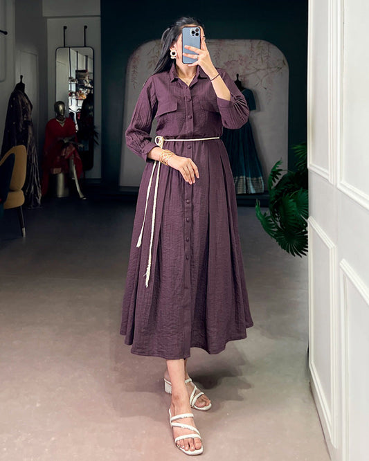 Dusty Mauve Color Crackel Tunic