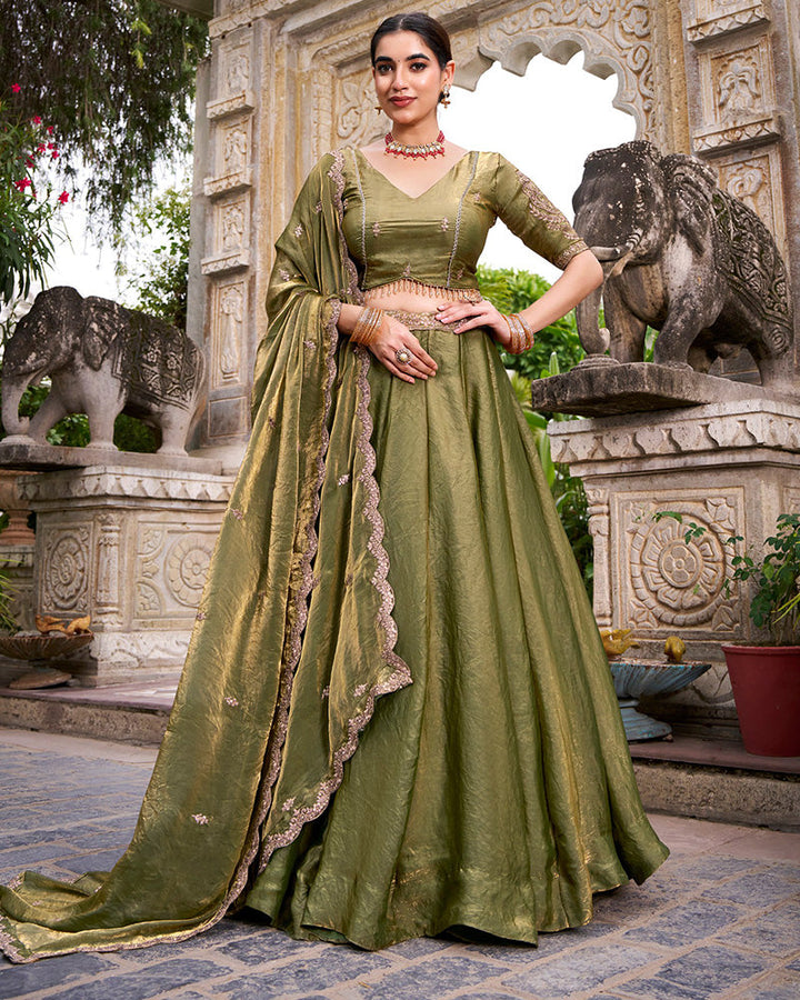 Mehndi Color Fendi Pastel Lehenga Choli