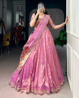 Light Pink Color Shimmer Silk Lehenga Choli