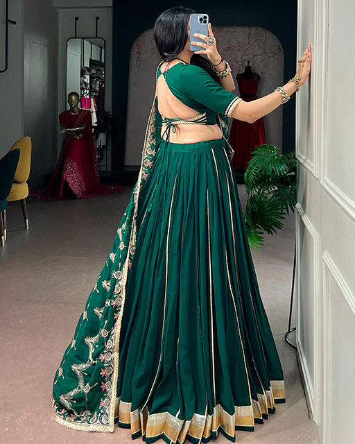 Elegant Teal Green Color Georgette Navratri Lehenga Choli