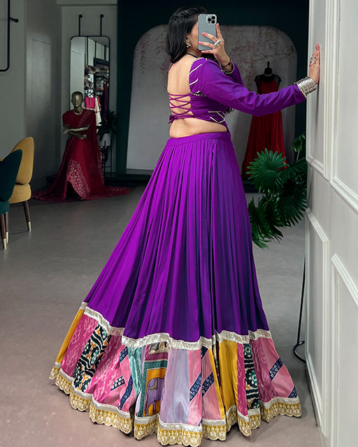 Purple Color Rayon Elegant Navratri Lehenga Choli