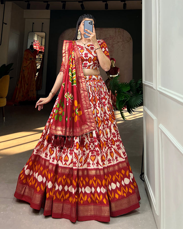 Off White Color Tussar Silk Designer Lehenga Choli