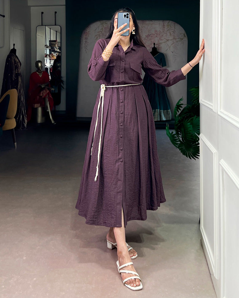 Dusty Mauve Color Crackel Tunic