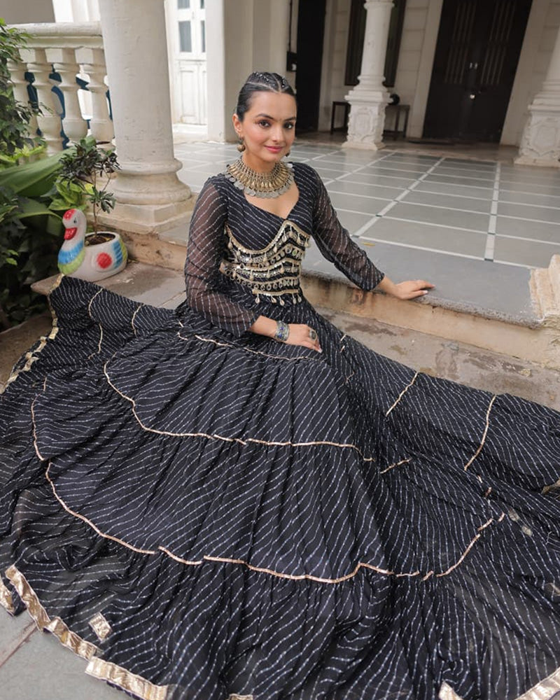 Navratri Special Black Color Soft Georgette Lehenga Choli