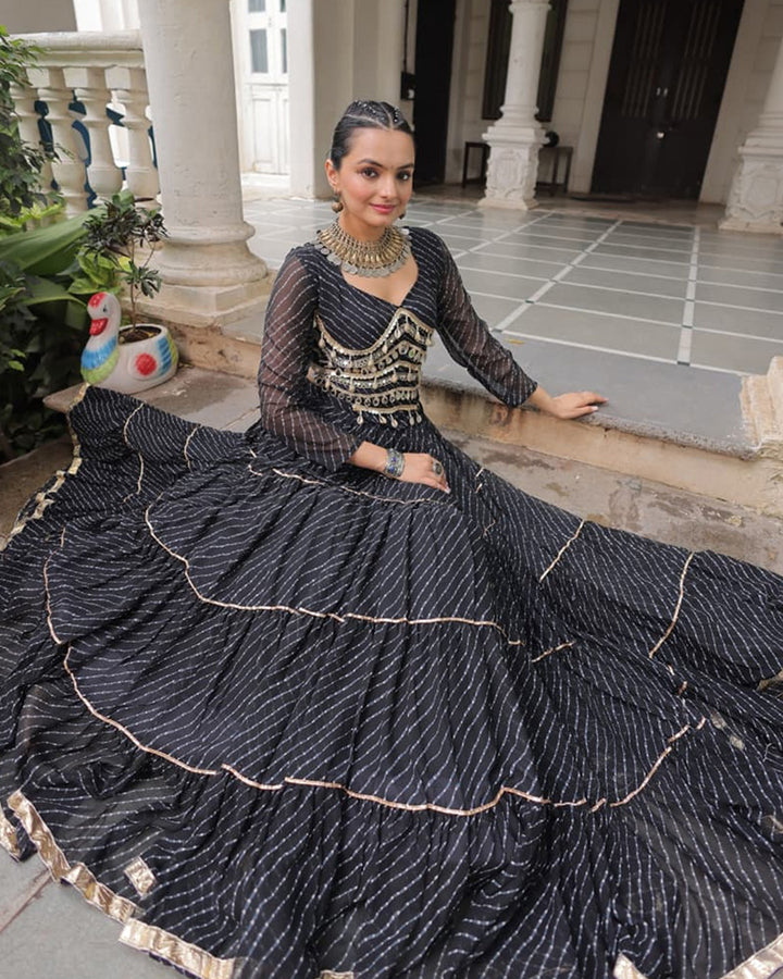 Navratri Special Black Color Soft Georgette Lehenga Choli