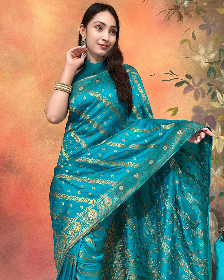 Designer Rama Color Dolla Silk Saree