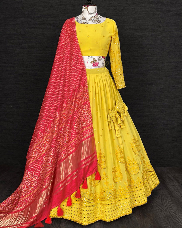 Haldi Special Lucknowi Lehenga Choli