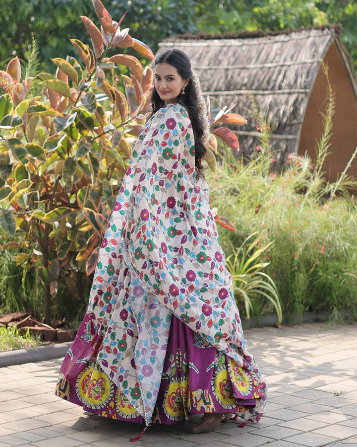 Wine Color Dola Silk Designer Lehenga Choli