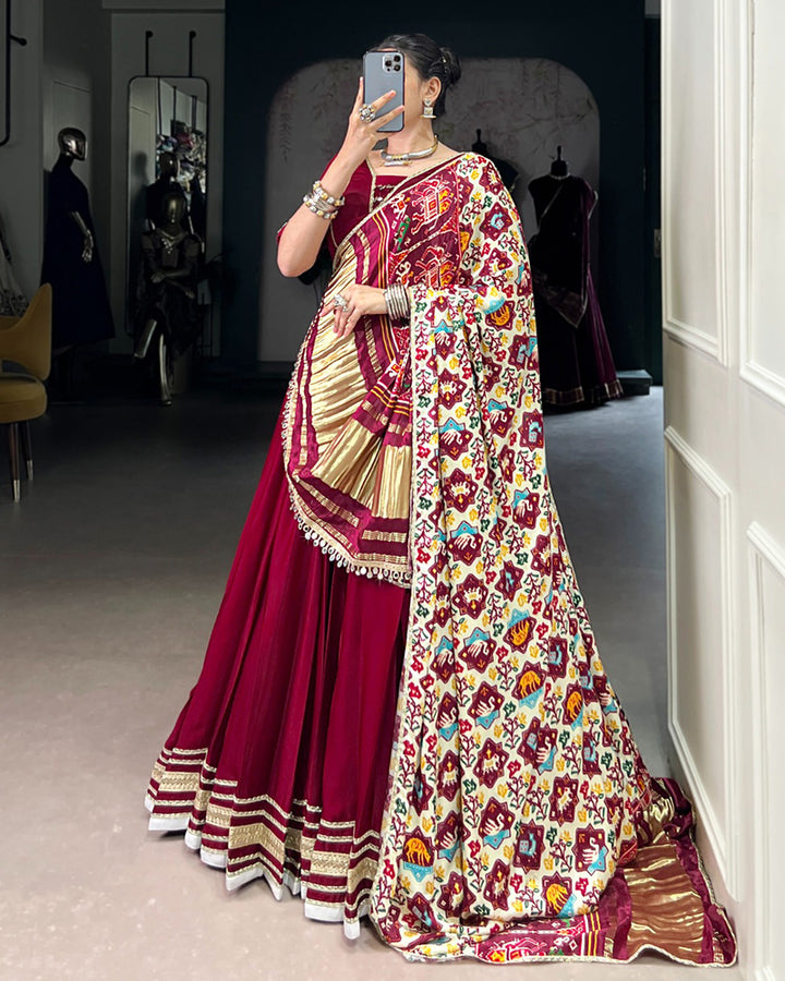 Maroon Color Georgette Silk Lehenga Choli