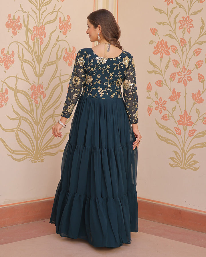 Royal Rama Gown With Exquisite Golden Embroidery