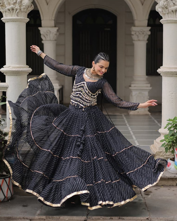Navratri Special Black Color Soft Georgette Lehenga Choli
